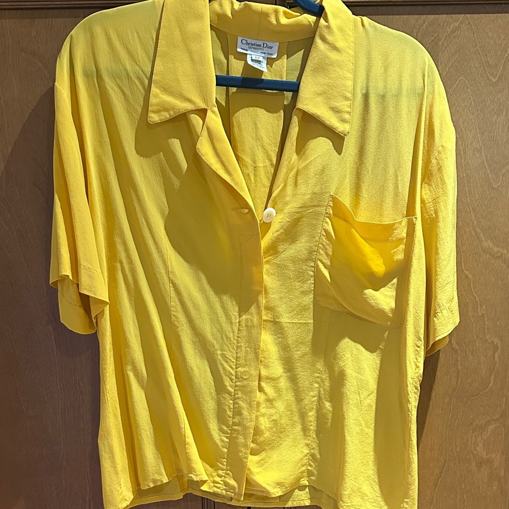 Dior Casual Yellow Button-Down Shirt